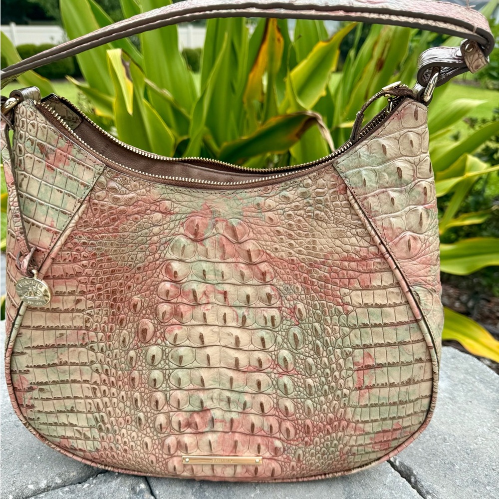 Brahmin Elegant Crocodile-Embossed Shoulder Bag Multicolor Hobo Style Melbourne